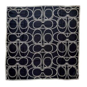 Vintage Coach Optic Black & White 35” Silk Scarf Y2K